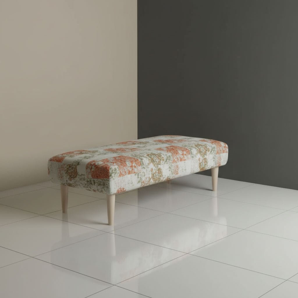 Luxury Smooth Top Lounge Bench Hidden Storage Abstract Art - ISTOOLS