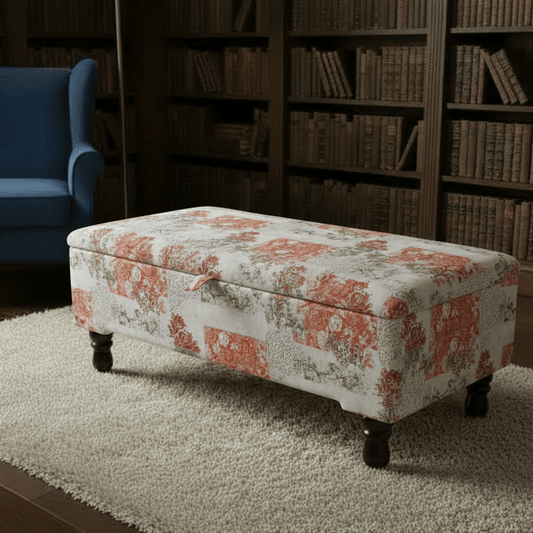 Luxury Smooth Top Lounge Bench Hidden Storage Patterned - ISTOOLS