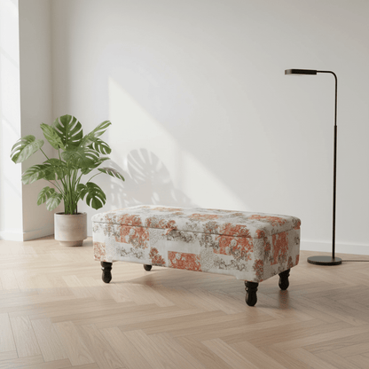 Luxury Smooth Top Lounge Bench Hidden Storage Patterned - ISTOOLS