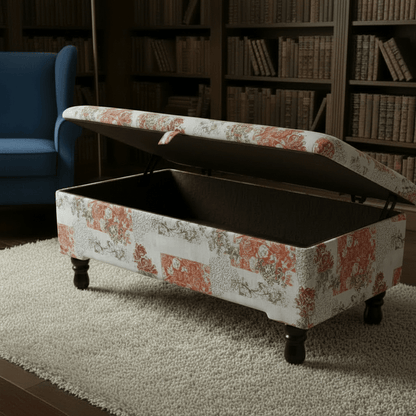 Luxury Smooth Top Lounge Bench Hidden Storage Patterned - ISTOOLS