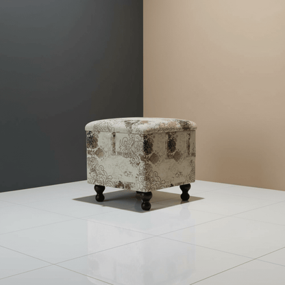 Luxury Square Blanket Box Storage Ottoman Expressive Motif - ISTOOLS