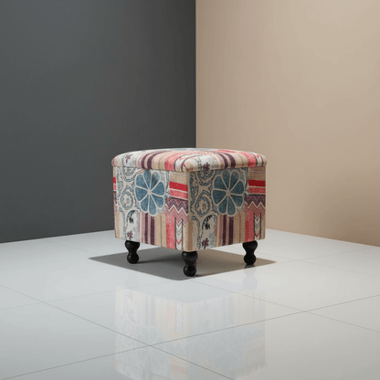 Luxury Square Box Footstool Designer Pattern Craftsmanship - ISTOOLS