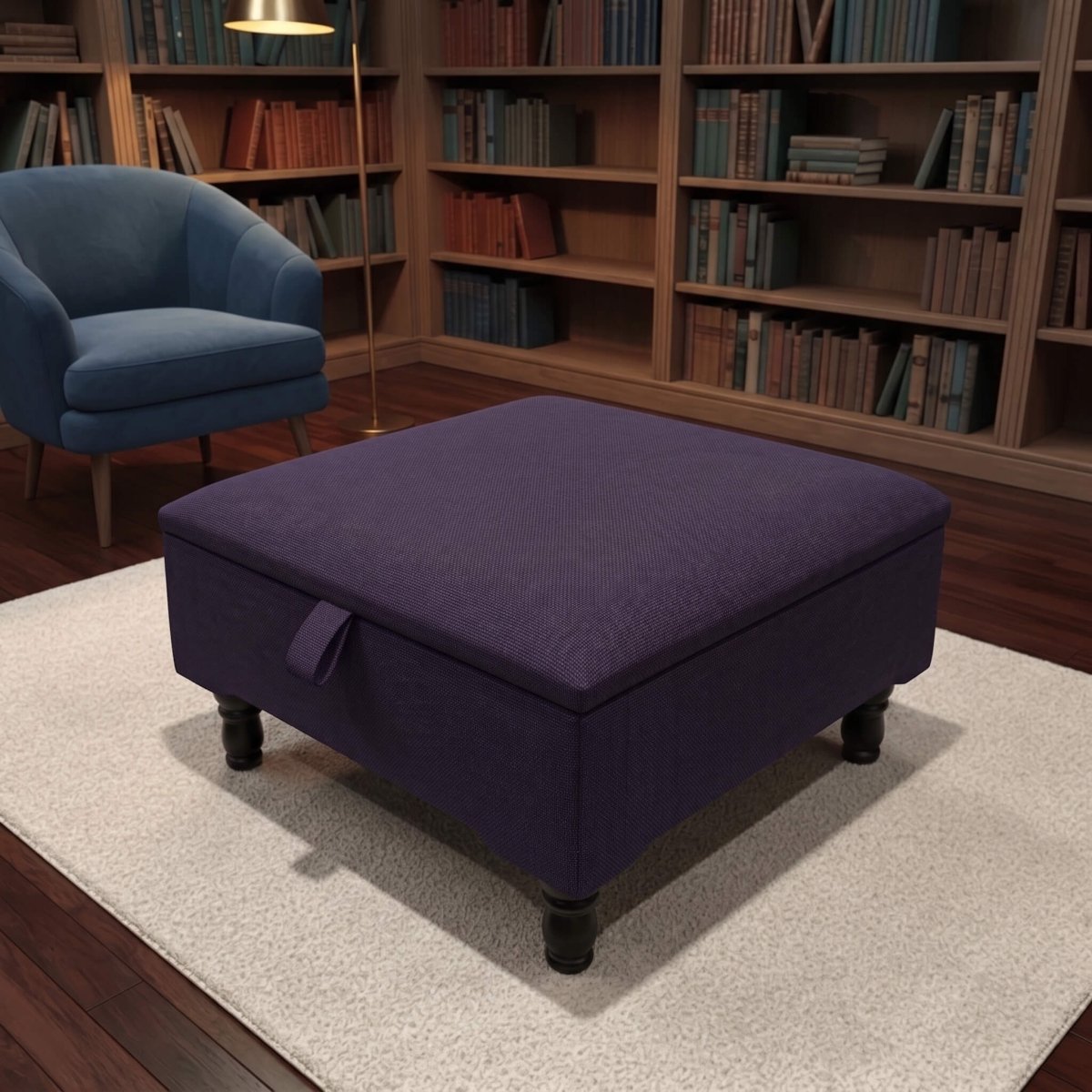 LUXURY SQUARE COFFEE TABLE OTTOMAN WITH STORAGE - ISTOOLS