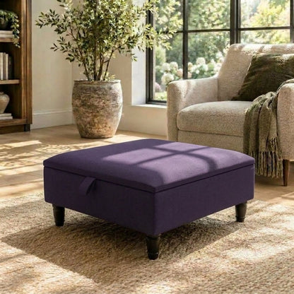 LUXURY SQUARE COFFEE TABLE OTTOMAN WITH STORAGE - ISTOOLS