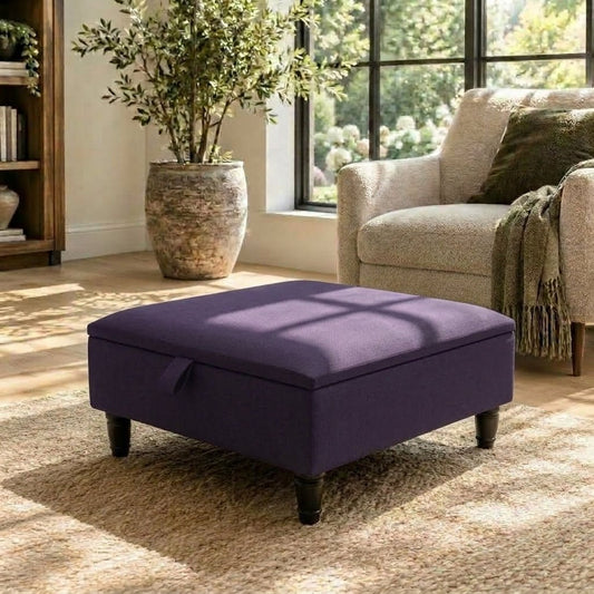 LUXURY SQUARE COFFEE TABLE OTTOMAN WITH STORAGE - ISTOOLS