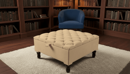 Luxury Square Ottoman Storage Bench – Multifunctional Coffee Table & Hidden Storage - ISTOOLS