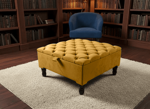 Luxury Square Ottoman Storage Bench – Multifunctional Coffee Table & Hidden Storage - ISTOOLS