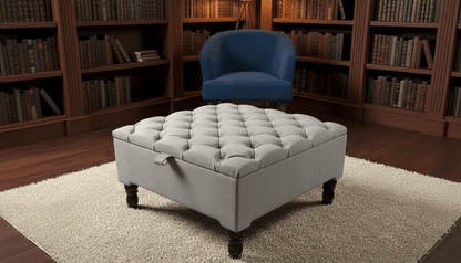 Luxury Square Ottoman Storage Bench – Multifunctional Coffee Table & Hidden Storage - ISTOOLS