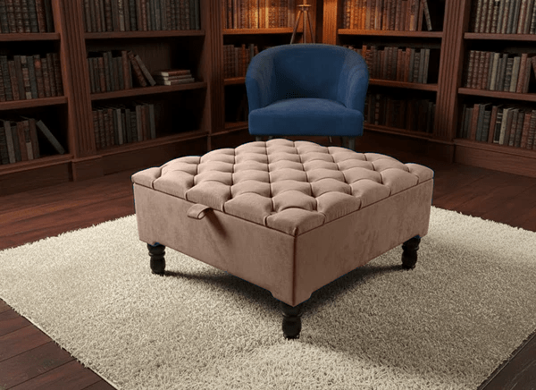 Luxury Square Ottoman Storage Bench – Multifunctional Coffee Table & Hidden Storage - ISTOOLS