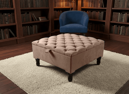 Luxury Square Ottoman Storage Bench – Multifunctional Coffee Table & Hidden Storage - ISTOOLS