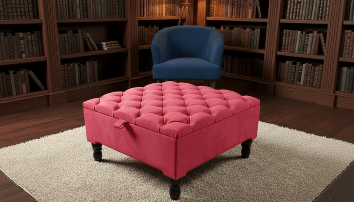 Luxury Square Ottoman Storage Bench – Multifunctional Coffee Table & Hidden Storage - ISTOOLS