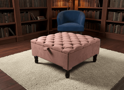 Luxury Square Ottoman Storage Bench – Multifunctional Coffee Table & Hidden Storage - ISTOOLS