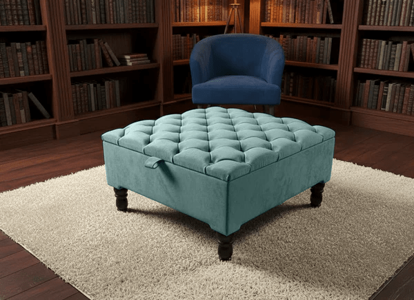 Luxury Square Ottoman Storage Bench – Multifunctional Coffee Table & Hidden Storage - ISTOOLS