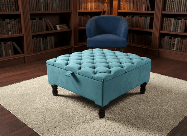 Luxury Square Ottoman Storage Bench – Multifunctional Coffee Table & Hidden Storage - ISTOOLS