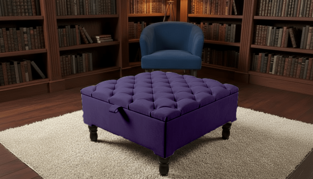 Luxury Square Ottoman Storage Bench – Multifunctional Coffee Table & Hidden Storage - ISTOOLS