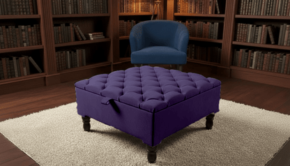 Luxury Square Ottoman Storage Bench – Multifunctional Coffee Table & Hidden Storage - ISTOOLS