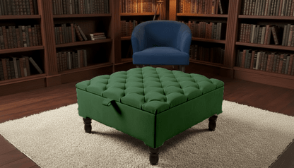 Luxury Square Ottoman Storage Bench – Multifunctional Coffee Table & Hidden Storage - ISTOOLS