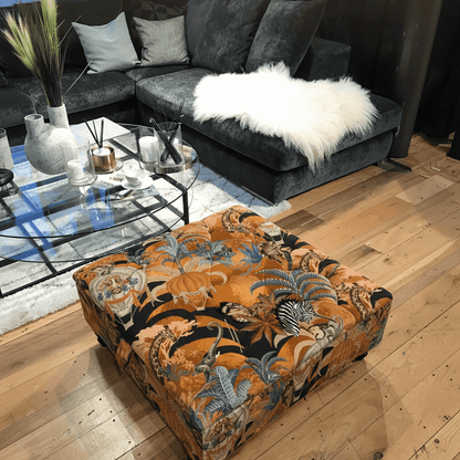 Luxury Square Storage Bench Deep Buttoned Finish bec - ISTOOLS
