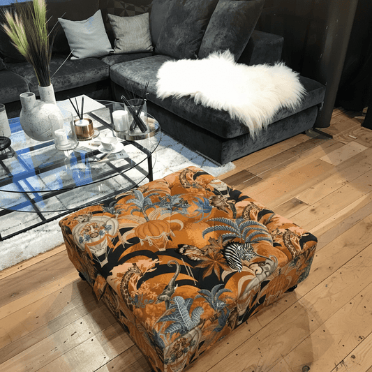 Luxury Square Storage Bench Deep Buttoned Finish bec - ISTOOLS