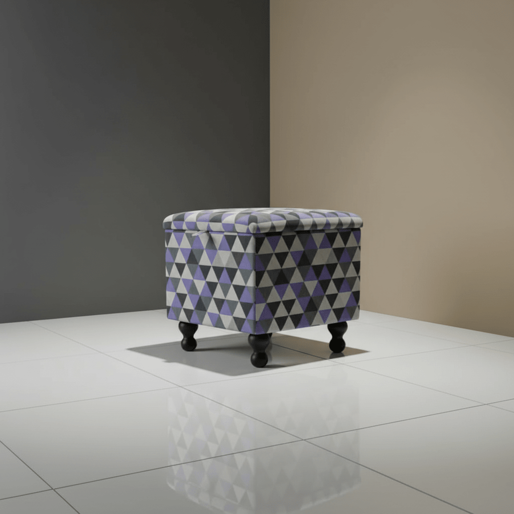 Luxury Square Trunk Hand - Upholstered Abstract Style Storage - ISTOOLS