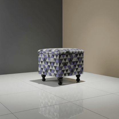 Luxury Square Trunk Hand - Upholstered Abstract Style Storage - ISTOOLS
