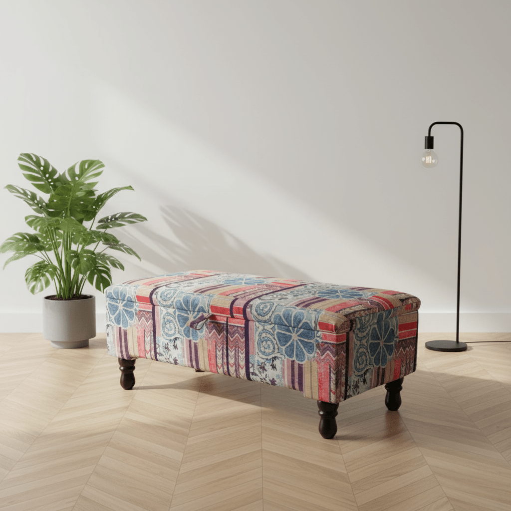 Luxury Storage Box Bench Designer Pattern Craftsmanship - ISTOOLS