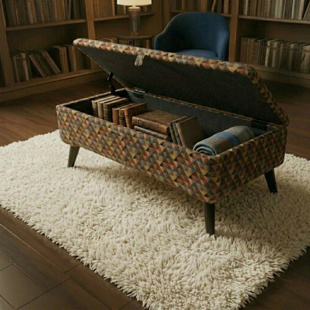 Luxury Storage Trunk for Blankets – Multi-Purpose Footstool & Seat with Hidden Storage - ISTOOLS
