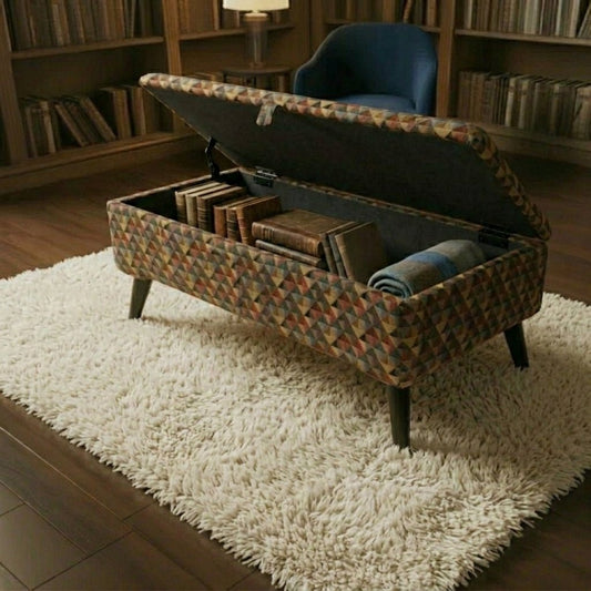 Luxury Storage Trunk for Blankets – Multi-Purpose Footstool & Seat with Hidden Storage - ISTOOLS
