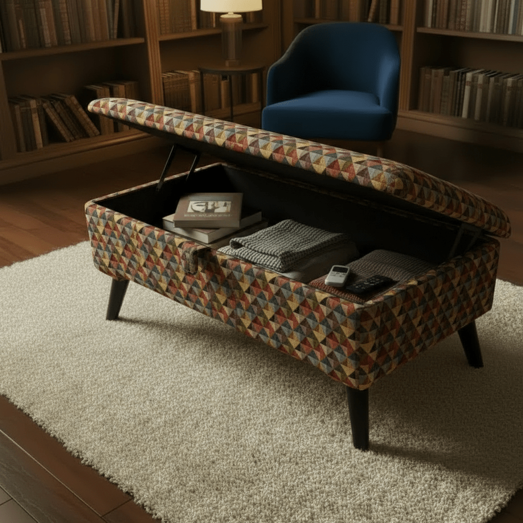 Luxury Storage Trunk for Blankets – Multi - Purpose Footstool & Seat with Hidden Storage - ISTOOLS
