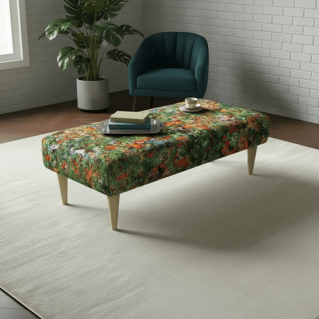 Luxury Upholstered Bedroom Bench – Elegant End of Bed Seating | Handcrafted UK Bench by istools - ISTOOLS