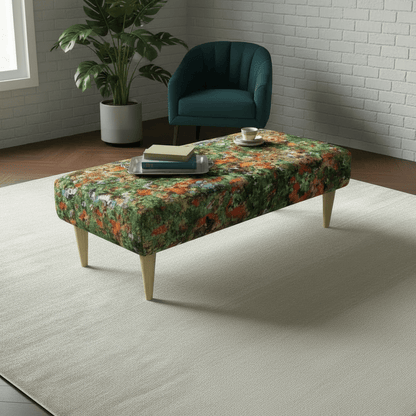 Luxury Upholstered Bedroom Bench – Elegant End of Bed Seating | Handcrafted UK Bench by istools - ISTOOLS
