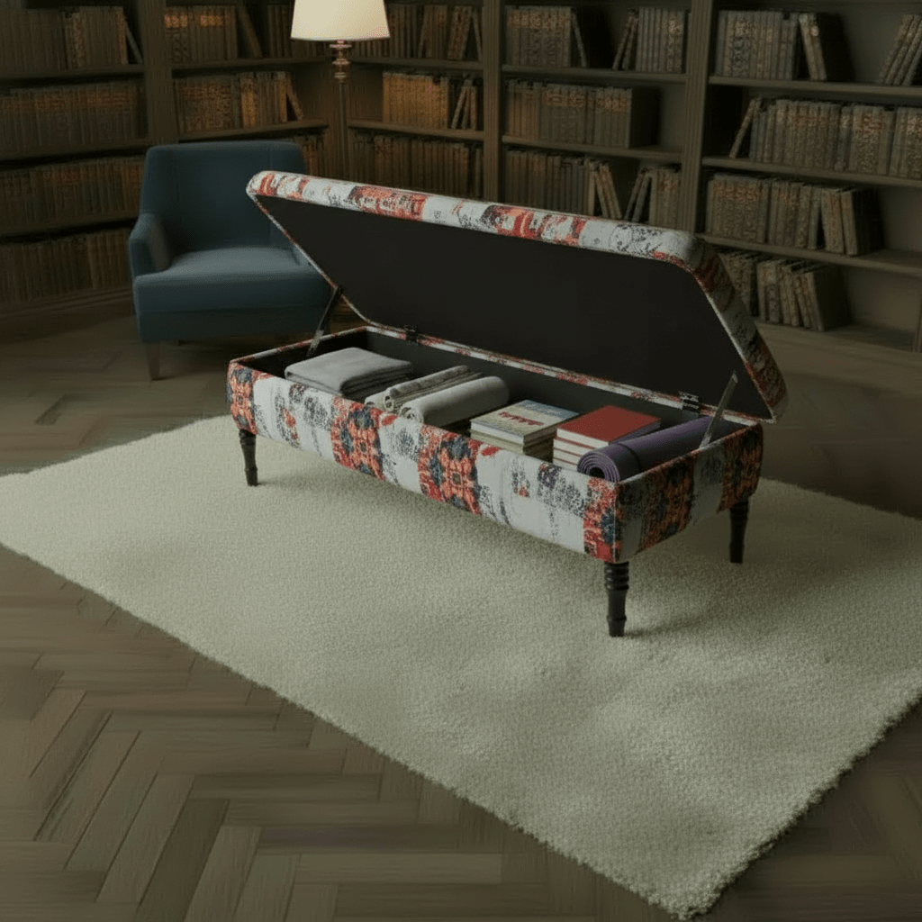 Luxury Upholstered Bench Multi - Toned Designer Finish - ISTOOLS