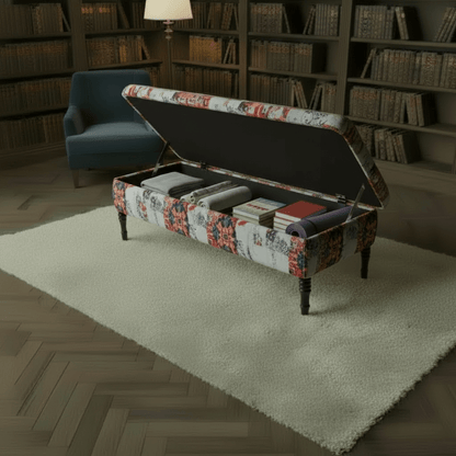 Luxury Upholstered Bench Multi - Toned Designer Finish - ISTOOLS