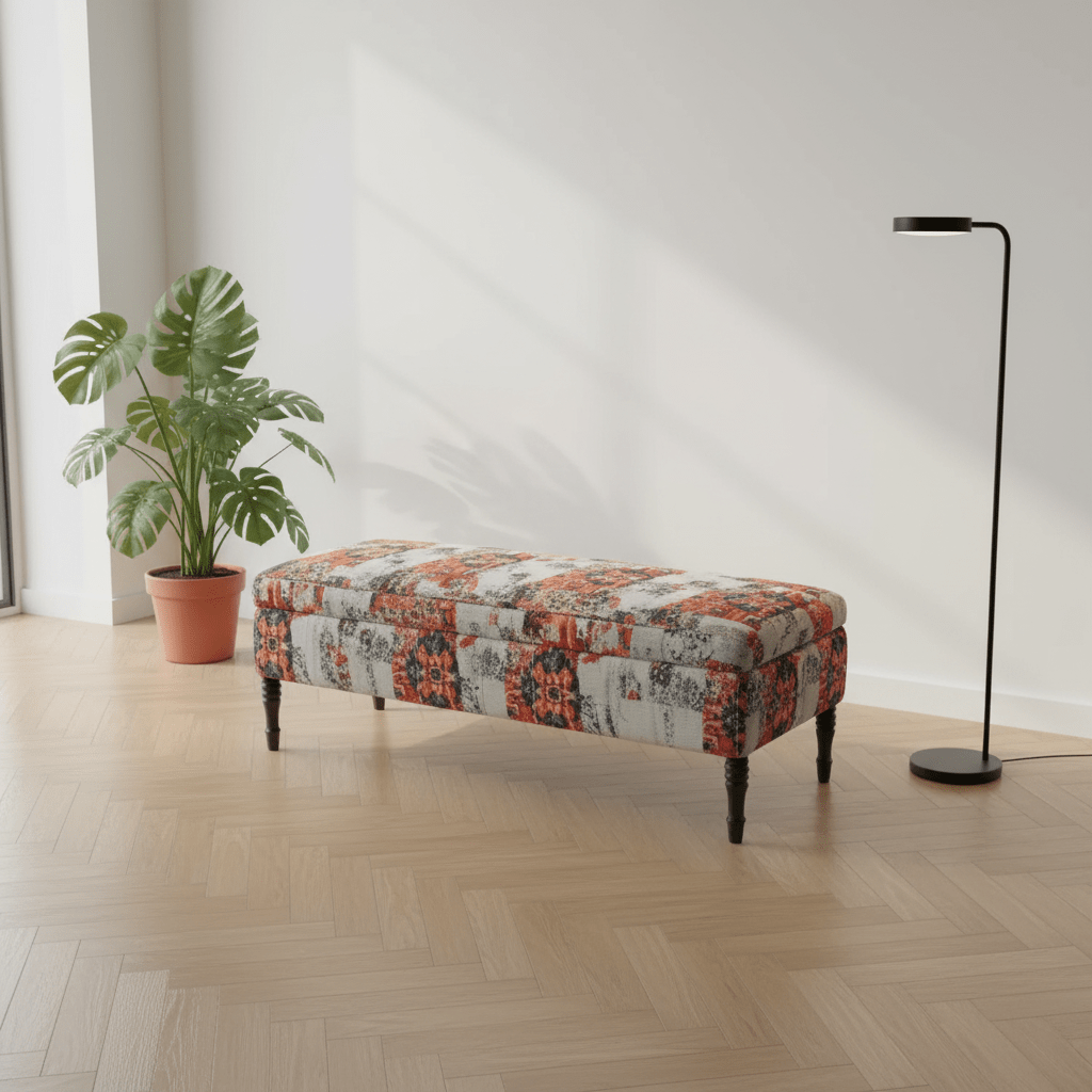 Luxury Upholstered Bench Multi - Toned Designer Finish - ISTOOLS