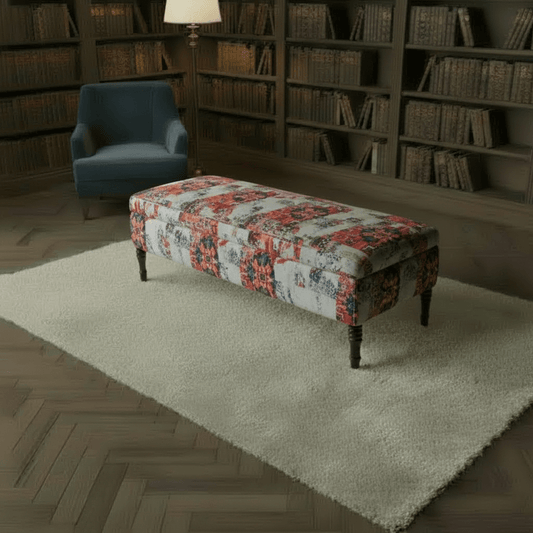 Luxury Upholstered Bench Multi - Toned Designer Finish - ISTOOLS
