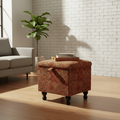 Luxury Upholstered Footrest with Deep Compartment - ISTOOLS