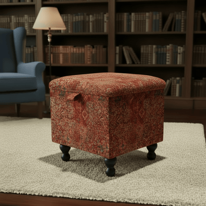 Luxury Upholstered Footrest with Deep Compartment - ISTOOLS