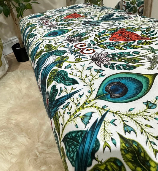 Made to measure available | bespoke peacock green storage round grey silver cap legs - ISTOOLS