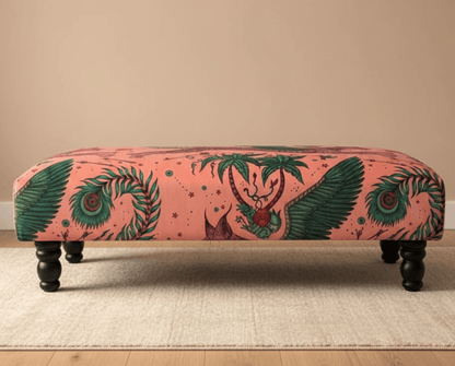 Made to measure available | contact us | Lynx Printed multicolour Fabric Footstool - ISTOOLS