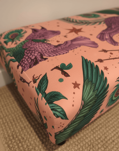 Made to measure available | contact us | Lynx Printed multicolour Fabric Footstool - ISTOOLS
