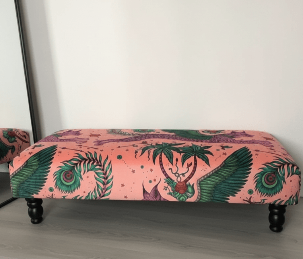 Made to measure available | contact us | Lynx Printed multicolour Fabric Footstool - ISTOOLS