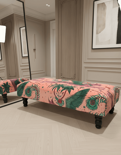 Made to measure available | contact us | Lynx Printed multicolour Fabric Footstool - ISTOOLS