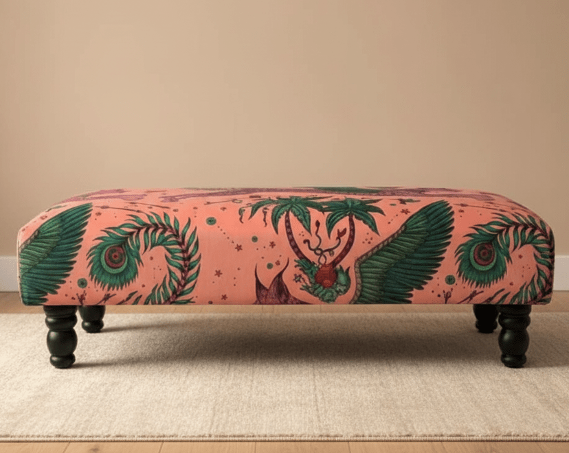 Made to measure available | contact us | Lynx Printed multicolour Fabric Footstool - ISTOOLS