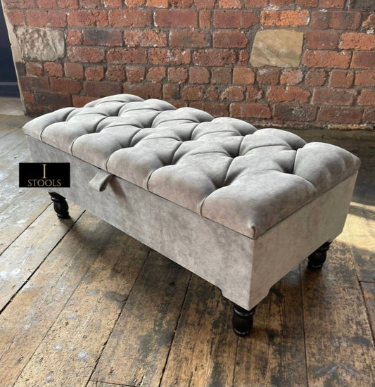 Made to measure chesterfield grey naples storage box - ISTOOLS