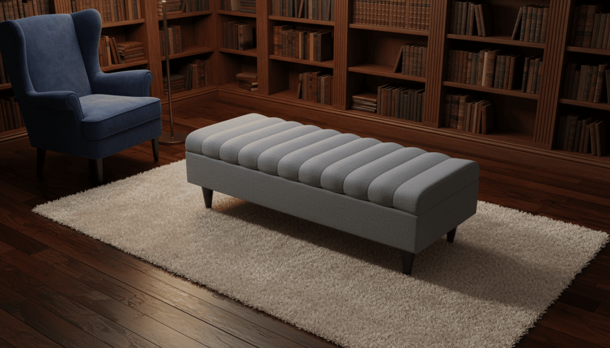 Made to Measure Storage Ottoman Romo Dark Grey – Custom Hidden Storage Bench - ISTOOLS