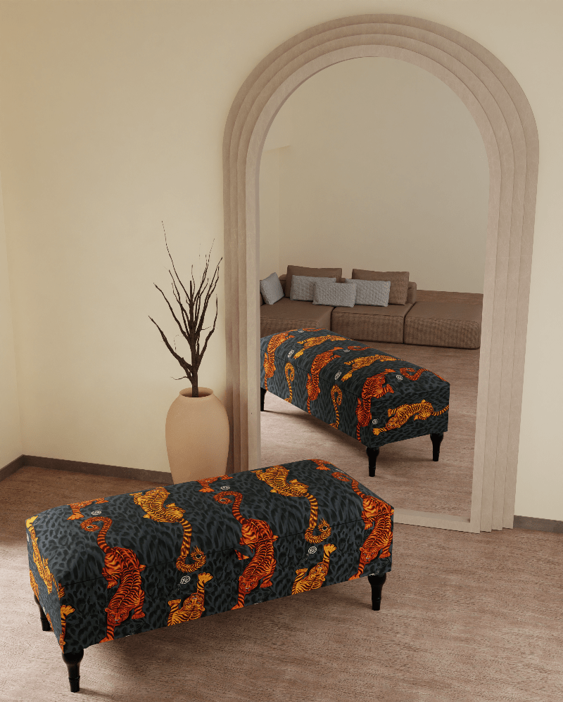 MADE TO MEASURE tigris multicolour Ottoman coffee bench. Contact us - ISTOOLS