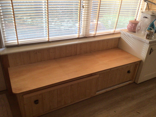 Made to measure window bay seat with back. CONTACT US for made to measure sizes - ISTOOLS