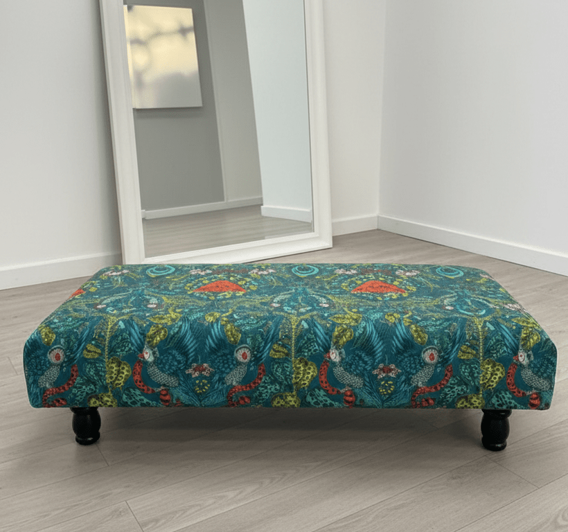 Modern Fabric Footstool Bench – Bedroom or Lounge Decorative Ottoman - ISTOOLS