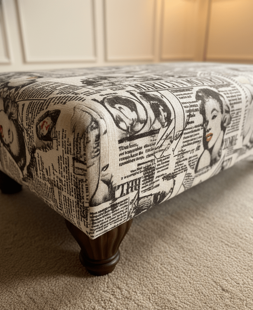 Marilyn Monroe printed fabric Footstool Bench - ISTOOLS