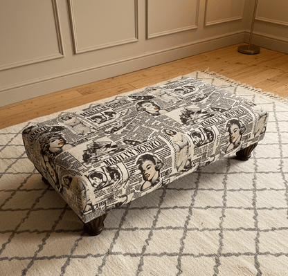 Marilyn Monroe printed fabric Footstool Bench - ISTOOLS